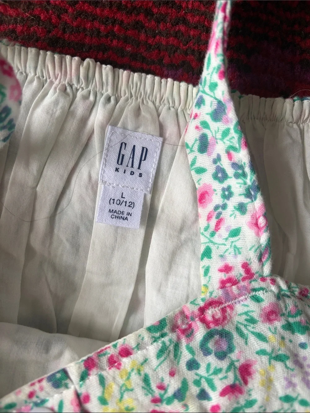 GAP Girls Pink & Mint Floral Tiered SundressLarge 10-12